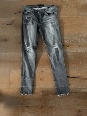 Flying Monkey . Gray Distressed Women's Skinny Jeans